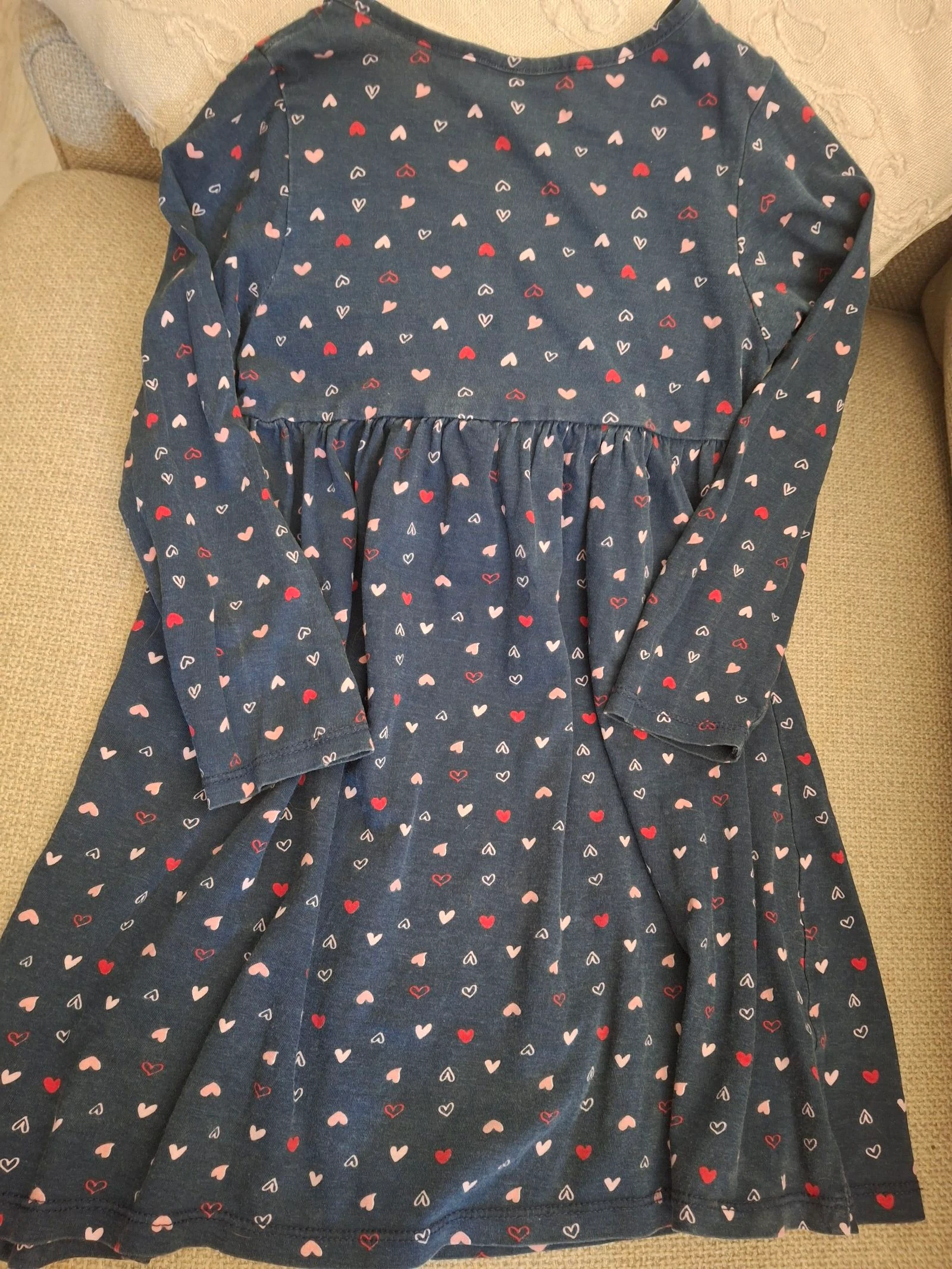 Lili Marelle navy blue long-sleeved dress with heart print size 6 years – photo 7